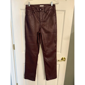 Faux Leather Pants Good American Bootcut Malbec Size 10